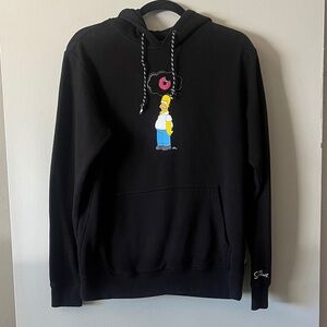 Billabong + The Simpsons Black Graphic Hoodie – Homer Simpson Donut Design